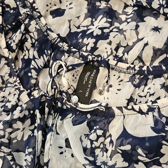 JONES NEW YORK - Blue Boho floral drop waist tunic - Picture 10 of 10